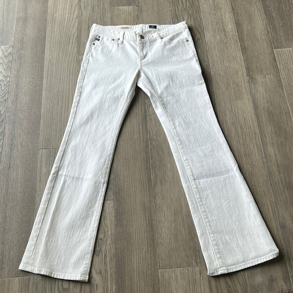AG Adriano Goldschmied the Angelina petite boot cut white jeans size 28
